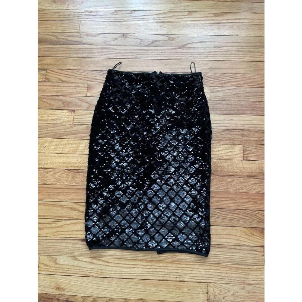 NWOT F21 Sequin vintage y2k Diamond Mermaid geometric goth pencil black skirt M